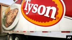 Một xe vận chuyển thực phẩm của Tyson Foods.