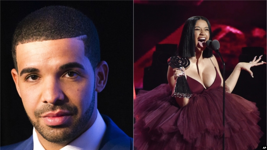 Drake y Cardi B podrÃ­an llevarse varios American Music Awards el 8 de octubre. La ceremonia tendrÃ¡ lugar en Los Ãngeles, California.