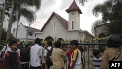 印尼中爪哇基督教堂受襲及被放火。(2011年2月8日資料照片)