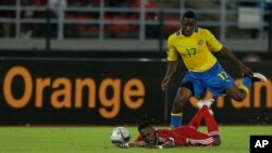 Andre Poko, pendant la coupe d'Afrique des Nations a Bata,en Guinee Equatoriale le 21 Janvier 2015. (AP Photo/Themba Hadebe)