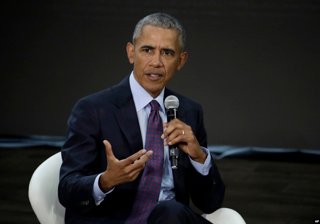 L’ancien président Barack Obama parle au cours d’une conférence à New York, 20 septembre 2017.