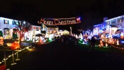 The massive display, dubbed Marshall Pond Christmas Village, is the effort of seven different homes in a cul-de-sac to decorate Christmas light display, has become the landmark of Burke during Christmas time, December 18, 2021, Burke, Virginia.