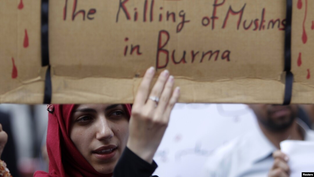 Phụ nữ biểu tình kêu gọi chấm dứt cuộc thảm sát người Hồi giáo Rohingya tại Miến Điện
