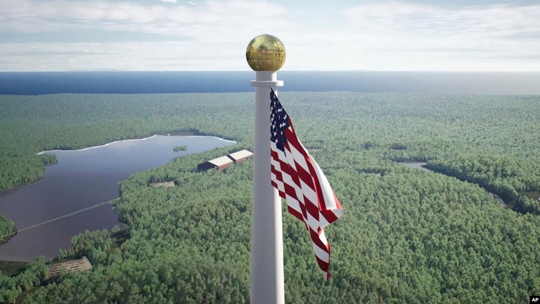 Kadar iz promotivnog video snimka „Park sa jarbolom slobode“ iz 2022. godine, koji pokazuje planirani najviši jarbol za zastavu na svijetu. (Foto: AP/Flagpole of Freedom Park)