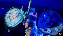 Virginia Wark competes in the Fantasy Fest Headdress Ball in Key West, Fla., Oct. 26, 2017. Fantasy Fest concludes Sunday, highlighted by an evening parade down the island's Duval Street Saturday.