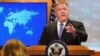 U.S. Secretary of State Mike Pompeo gestures toward a reporter while speaking about the counting of votes in the U.S. election during a briefing to the media at the State Department in Washington, U.S., November 10, 2020. Jacquelyn Martin/Pool via REUTERS