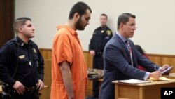 Vincent Vetromile appears in court with his attorney Stephen Sercu in Rochester, N.Y., on Thursday, March 7, 2019. 