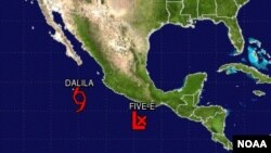 Tanto la tormenta tropical Dalila como la depresión tropical recién formada se alejan de las costas de México.