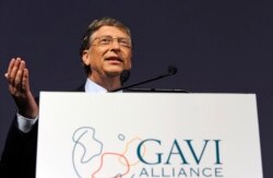 FILE - Microsoft founder and philanthropist Bill Gates speaks at the Global Alliance for Vaccines and Immunisation, GAVI, conference in London June 13, 2011.