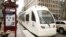 A Tri-Met light rail train rolls through downtown Portland, Ore., April 11, 2012. Two people were stabbed to death and a third person was injured when they tried to stop a man from shouting racial slurs at two women who appeared to be Muslim.