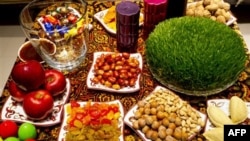 Традиционные праздничные угощения к Новрузу. Баку, Азербайджан