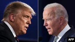 'Yan Takatarar Shugaban Kasar Amurka Donald Trump da Joe Biden.