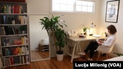 Brigham Young University international student Louise Rosa Paulsen studies in her room at her apartment in Salt Lake City, Utah.