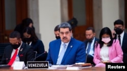 El presidente de Venezuela, Nicolas Maduro, durante la cumbre de la CELAC en la Ciudad de Méxito el 18 de septiembre de 2021.