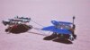 China's Zhurong rover is depicted on the surface of Mars