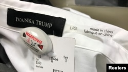 FILE - An Ivanka Trump-branded blouse is seen for sale at a retail store in Toronto, Canada, Feb. 3, 2017.