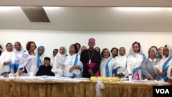 Bishop Fikremariam Hagos with Parishners