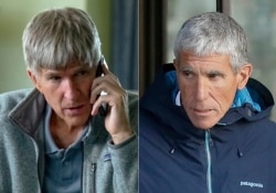 Matthew Modine memerankan William "Rick" Singer dalam film "Operation Varsity Blues: The College Admissions Scandal" (kiri) dan William "Rick" Singer, pendiri Edge College & Career Network, keluar dari pengadilan federal di keluar dari pengadilan federal di Boston. (Foto: Netflix via AP (kiri), dan AP)