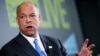 Secretary of Homeland Security Jeh Johnson speaks at a Defense One "leadership briefing" in Washington, Dec. 7, 2015, on the agency's efforts to tackle growing terrorism threats in the U.S. and abroad. 