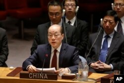 2017年9月11日，中国驻联合国代表刘结一在联合国安理会会议上发言。