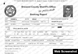 Broward County Sheriff's Office: Nikolas Cruz Booking Report