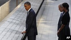 Американскиот претседател Барак Обама на одбележување на 11-ти септември на Граунд зеро