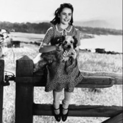 Elizabeth Taylor in 1944 while filming "National Velvet"