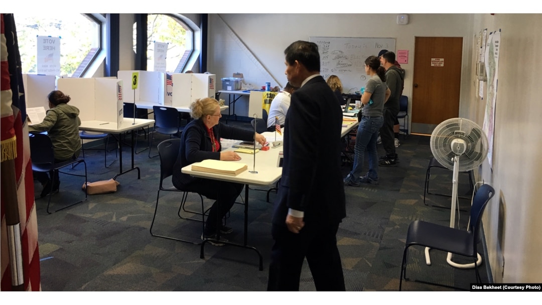 Residents vote early at a polling station in Fairfax, Virginia, Saturday, Nov. 3, 2018. (Photo by Diaa Bekheet)