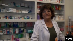 Pharmacy owner and phramacist Guliz Kaptan says she worries about Turkey’s heavy dependence on imported medicine amid the nation's currency crisis, Aug. 17, 2018. (D. Jones/VOA News)