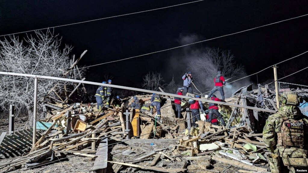 Aftermath of a Russian missile strike in Pokrovsk