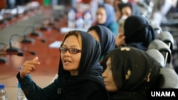 یک گردهمایی زنان افغان برای پافشاری بر تطبیق قوانین منع خشونت علیه زنان