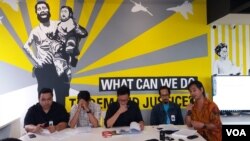 Amnesty International Indonesia bersama Kontras, Imparsial dan Lembaga Bantuan Hukum Jakarta menggelar jumpa pers di kantor Amnesty International Indonesia di Jakarta, Selasa (8/8) menyikapi penembakan di Deiyai, Papua. (Foto: VOA/Fathiyah Wardah)