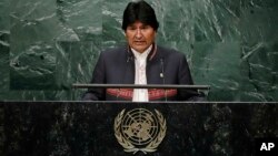 Presidente de Bolivia, Evo Morales pidió a la Asamblea General de la ONU luchar contra el cambio climático.