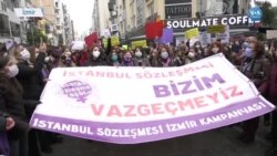 İzmir'de İstanbul Sözleşmesi Protestosu