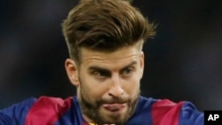 Gerard Piqué avec son club de Barcelone, 6 juin 2015