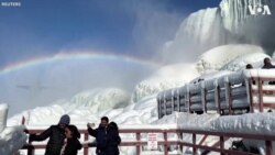 Winter Storm Leaves Niagara Falls Encrusted in Ice