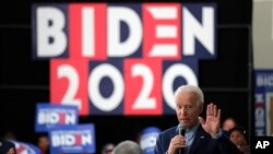 Mantan wakil presiden AS yang juga calon presiden dari Partai Demokrat, Joe Biden, berbicara di sebuah acara kampanye di Sumter, S.C., Jumat, 28 Februari 2020. (Foto: AP/Gerald Herbert)