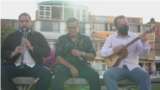 A ritmo de arpa y otros instrumentos, músicos venezolanos entonan en Colombia, canciones llaneras para instar a la paz. [Cortesía]