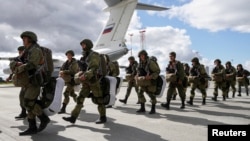 Quân Nga đến Belarus để tập trận hồi tháng 9/2021.