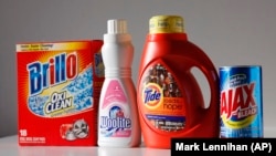 Cleaning products Brillo, Woolite, Tide and Ajax are arranged for a photo, Thursday, Feb. 4, 2010 in New York.