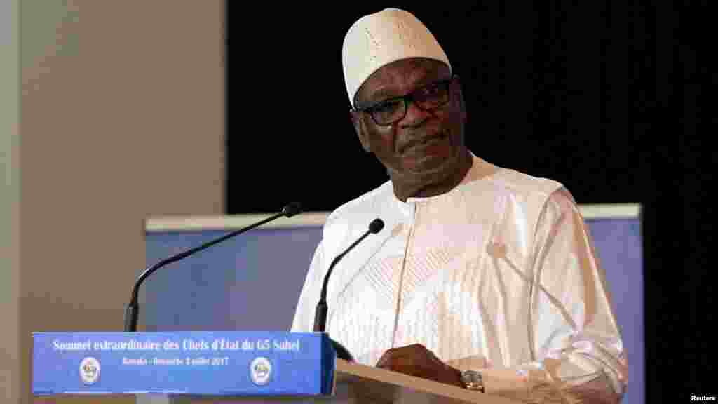 Le président malien Ibrahim Boubacar Keita lors du sommet G5 Sahel à Bamako le 2 juillet.