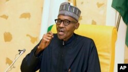 FILE - Nigeria President Muhammadu Buhari in Abuja, Nigeria, March 10, 2017. 