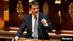 French Prime Minister Manuel Valls delivers a general policy speech at the National Assembly in Paris, April 8, 2014. New Prime Minister Manuel Valls will test France's political commitment to reform on Tuesday in a confidence vote that should allow the S