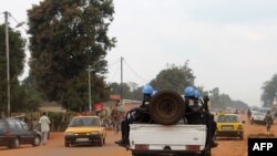 Des soldats de la MINUSCA à Bangui (Archives - AFP PHOTO/PACOME PABANDJI)