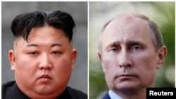 Umutegetsi wa Koreya ya Ruguru Kim Jong Un na Vladimir Putin perezida w'Uburusiya.