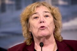 FILE - Rep. Zoe Lofgren, D-Calif., speaks during a news conference opposed to immigration raids targeting Central American families with children, on Capitol Hill in Washington, Jan. 12, 2016.