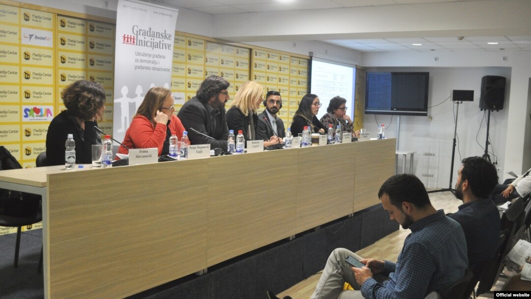 Konferencija Građanskih incijativa na kojoj su predstavljeni rezultati istraživanja CIVICUS-a, u Medija centru u Beogradu, 15. oktobra 2019. (Foto: Medija centar Beograd)