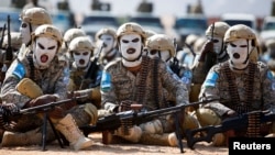 Puntland Security Forces parade newly trained soldiers and equipment to combat Islamic State in Somalia's Puntland region, Jan. 30, 2025.