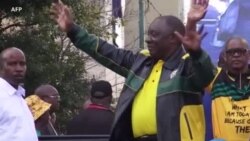 Le président sud-africain célèbre la victoire de l'ANC à Johannesburg