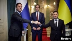 Встреча президента Украины Владимира Зеленского и премьер-министра Нидерландов Марка Рютте в Киеве.